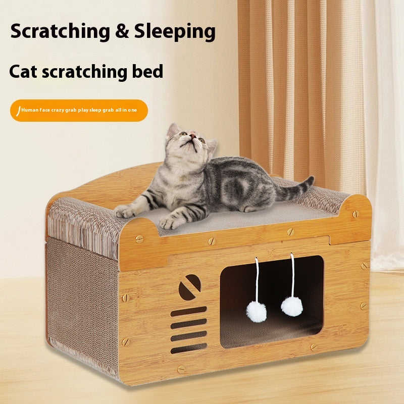Corrugated Paper Cat House Luxury Double Layer