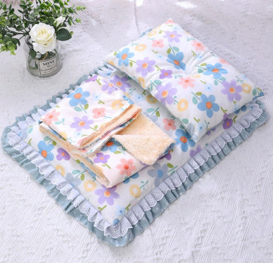 Cat Pet Three-piece Cotton Cat Mattress Quilt Dog Bed Cathouse Kennel