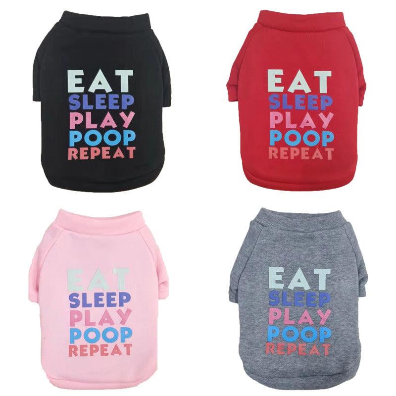 Dog Clothes Pet Fashion Letters Thickened Sweater