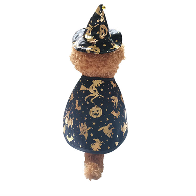 Pet Halloween Printed Wizard Cloak Set