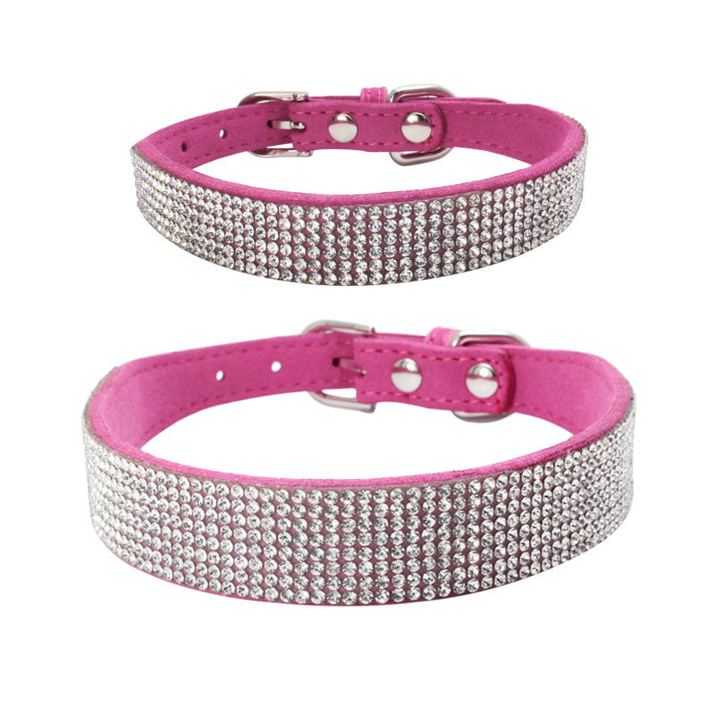 Adjustable Suede Leather Dog Collar Leash Set