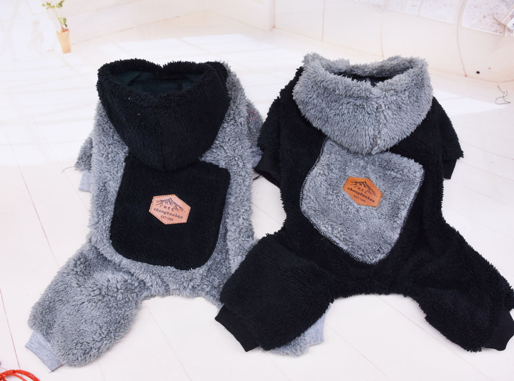 Plush Cotton Thickened Dog Clothes Cat Feet Casual Four Legged Clothes