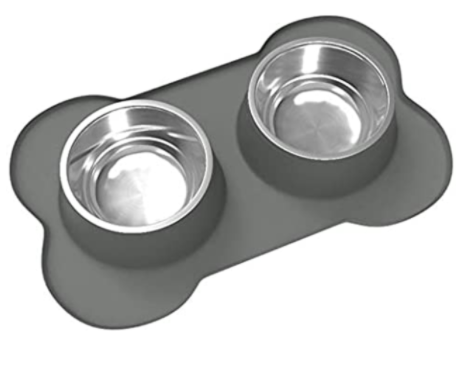 Pet Bowl Silicone Bone Shape Mat