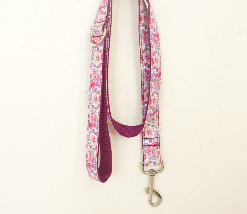 Purple flower dog leash