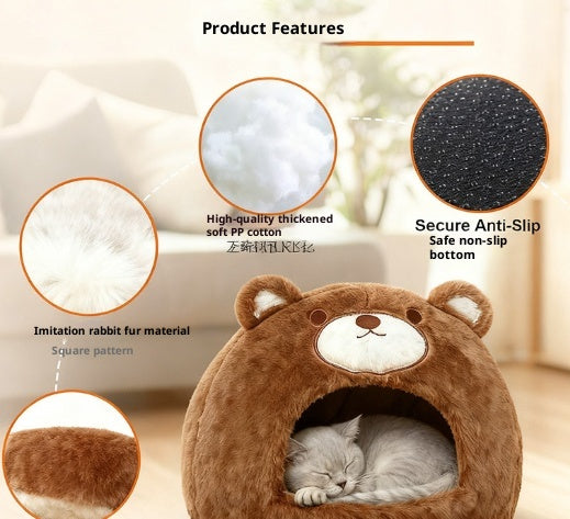 Cat Nest Winter Warm Closed Sleeping Kennel Four Seasons Universal