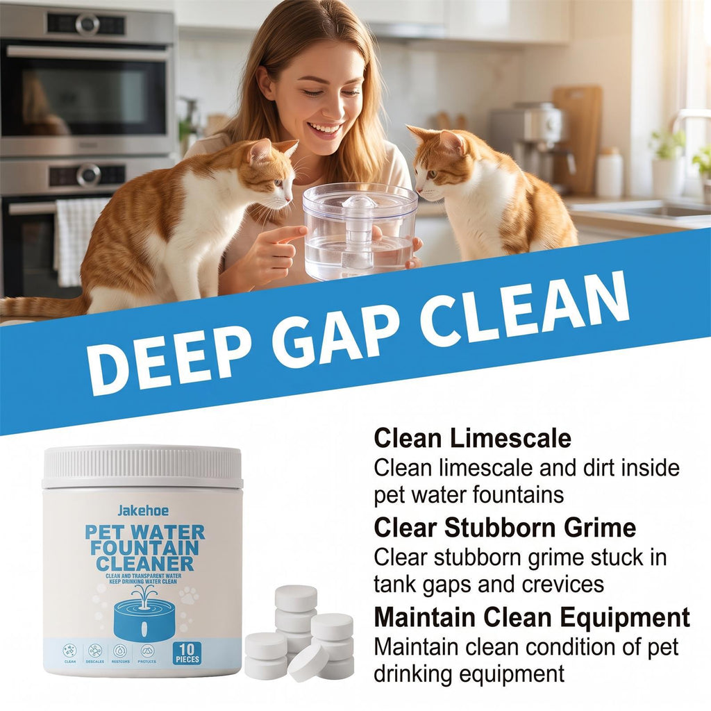 Jakehoe Pet Water Dispenser Cleaner, A Gentle Formula For Cleaning And Removing Stains From Household Cat And Dog Water Dispensers
