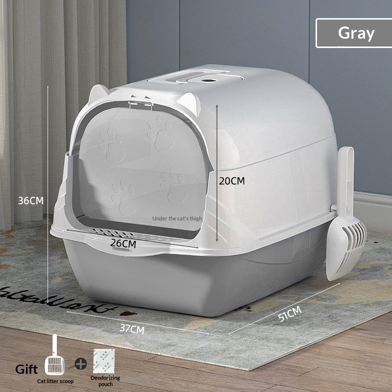Extra-Large Fully Enclosed Odor-Control Thickened Cat Litter Box
