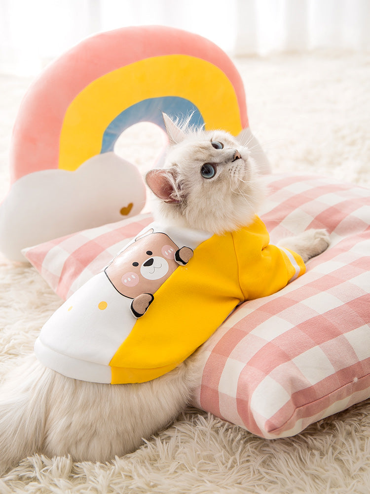 Cute cat clothes baby cat anti hair pet dog cute autumn and winter costume doll blue cat yingshort warm