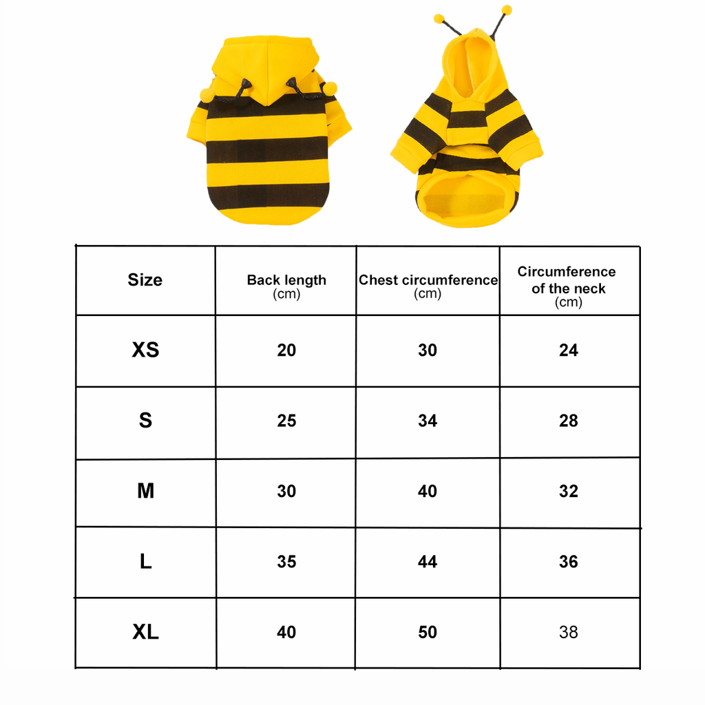Cute Cat Bee Costume - Pet Halloween Apparel Bumble Bee Cosplay Clothes Antennae, Soft Warm Fleece Hoodie For Cats, Kittens, And Small Dogs, Perfect