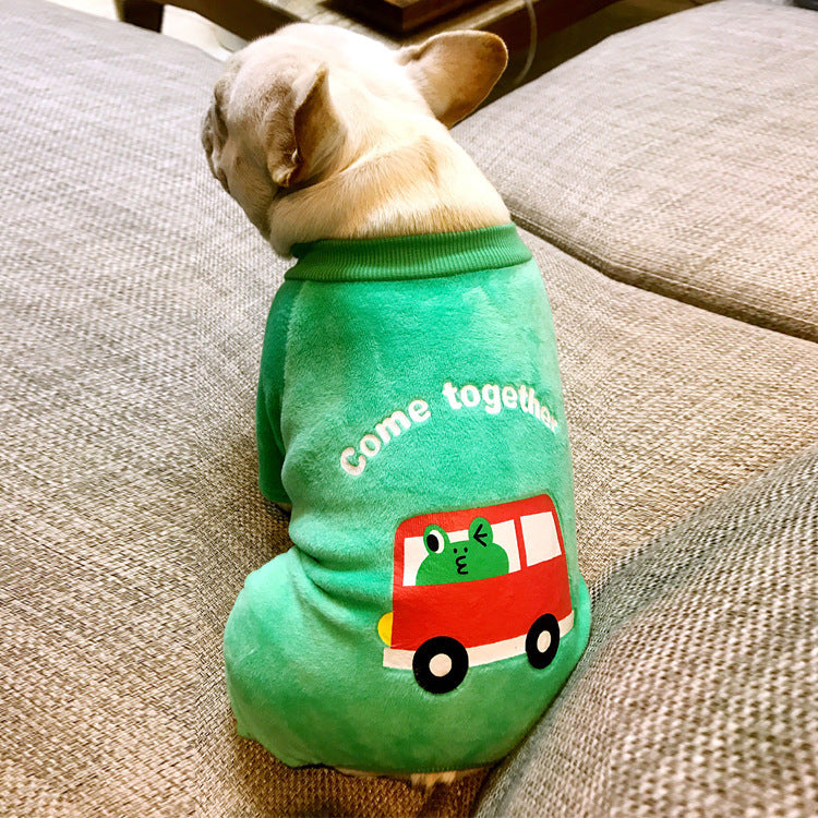 Pure cotton warm dog four-legged clothes