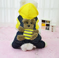 Dog hooded four-legged padded coat