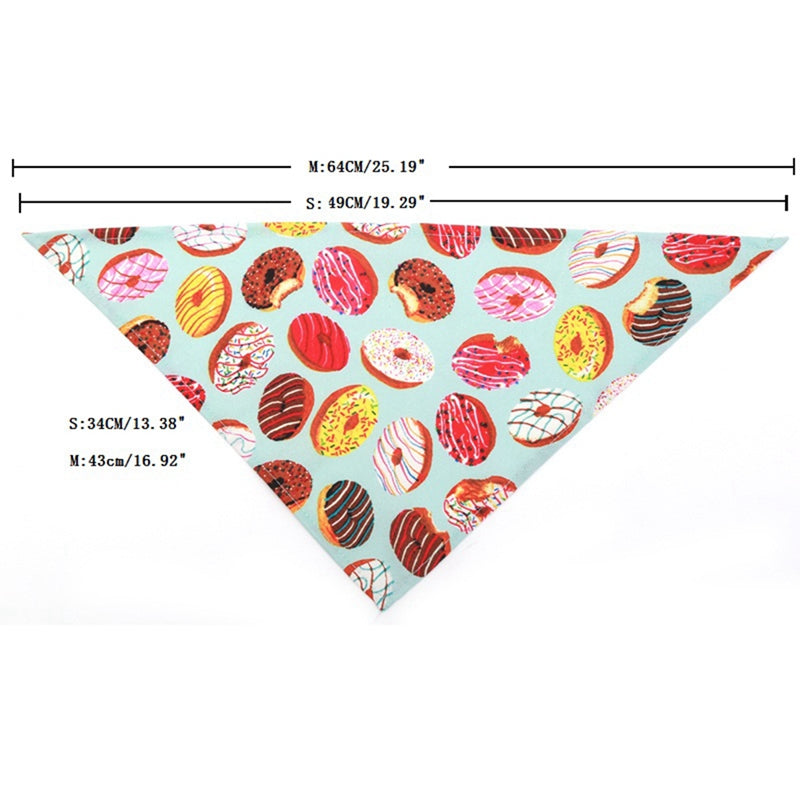 Summer donut pet triangle scarf