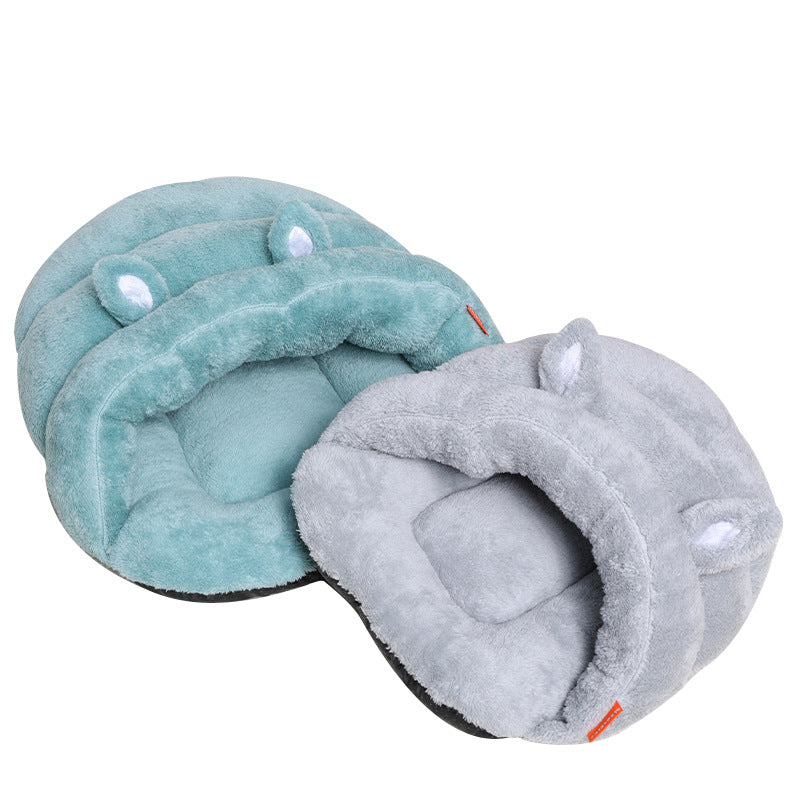 Pet Dog Cat Cave Bed Basket House Kitten Soft Cozy Indoor Cushion Kennel Warm Nest