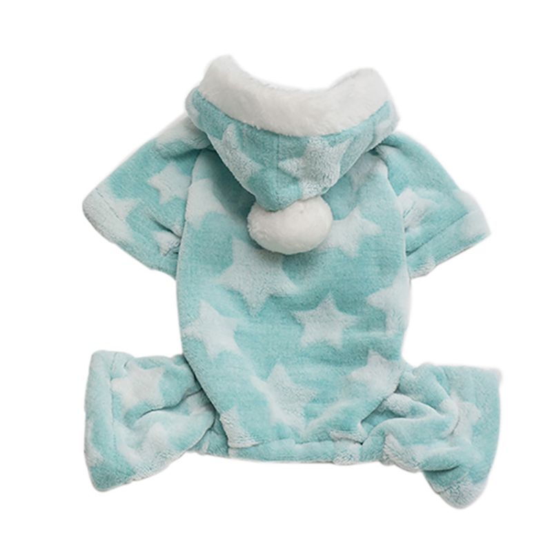 Plush thick four-legged dog clothes