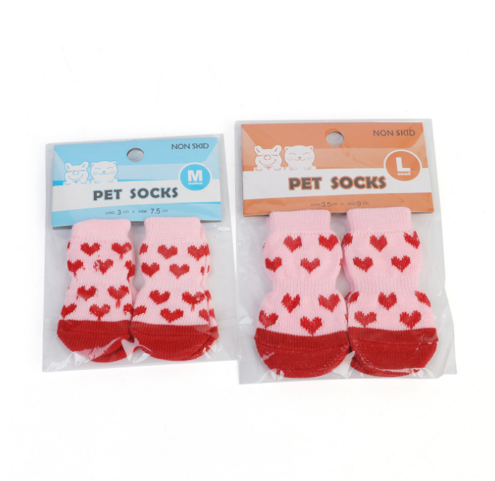 Pet Knit Skid Warm Love Cotton Socks