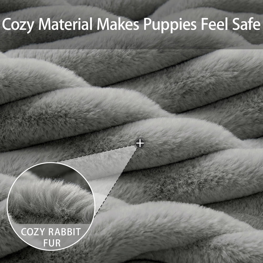 Dog Beds For Small Medium Dogs, Washable Fluffy Cat Puppy Bed Rectangle Calming Sleeping Pet Cat Bed For Indoor Dogs, Removable Zipper Cover