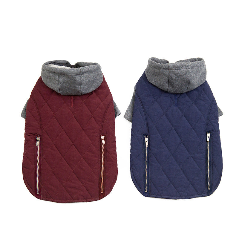 Two-Color Zipper Decoration Dog Clothes