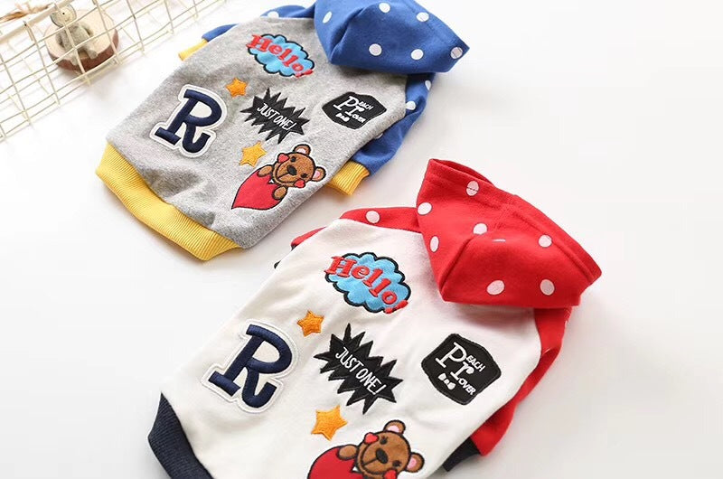 Autumn and winter hooded dog clothes
