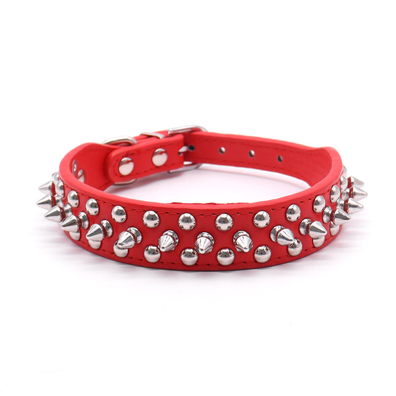 Small Spiked Black Dog Cat Collar For Small Medium Dogs Boy Male - Adjustable Studded Puppy Collars - Soft Padded Punk Leather Dog Collar For