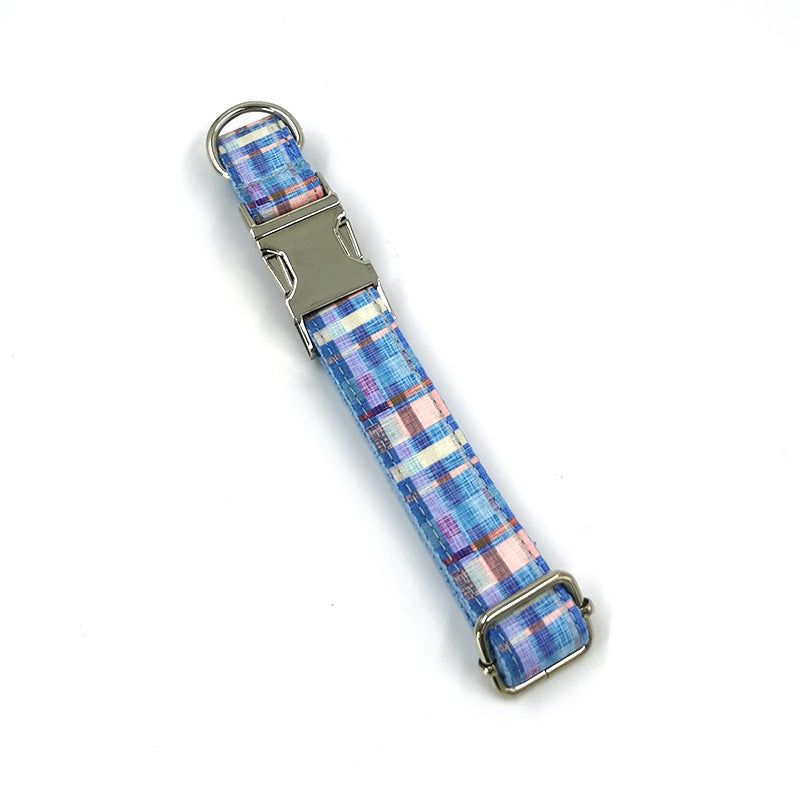 Plaid Dog Collar Print Bow Tie Bow Set