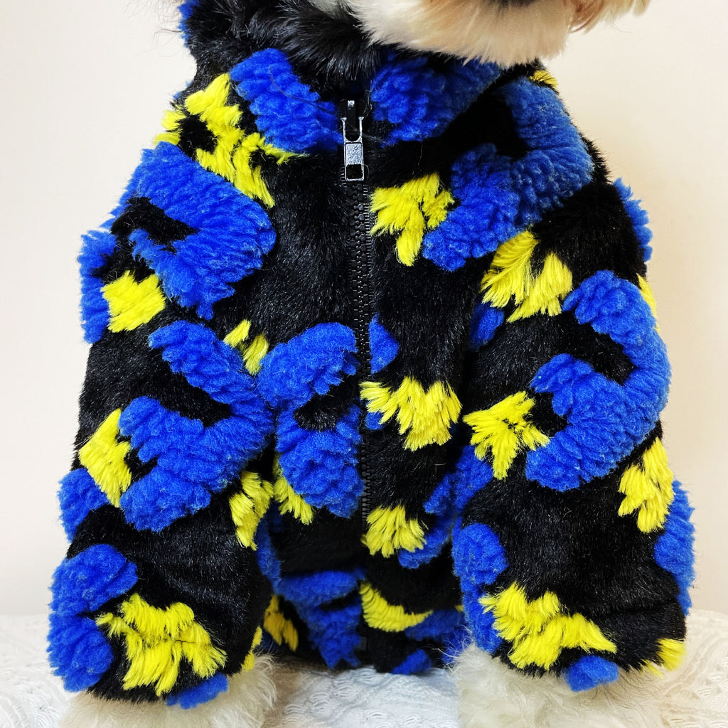 Pet Autumn And Winter Alphabet Lamb Jacquard Fleece Jacket