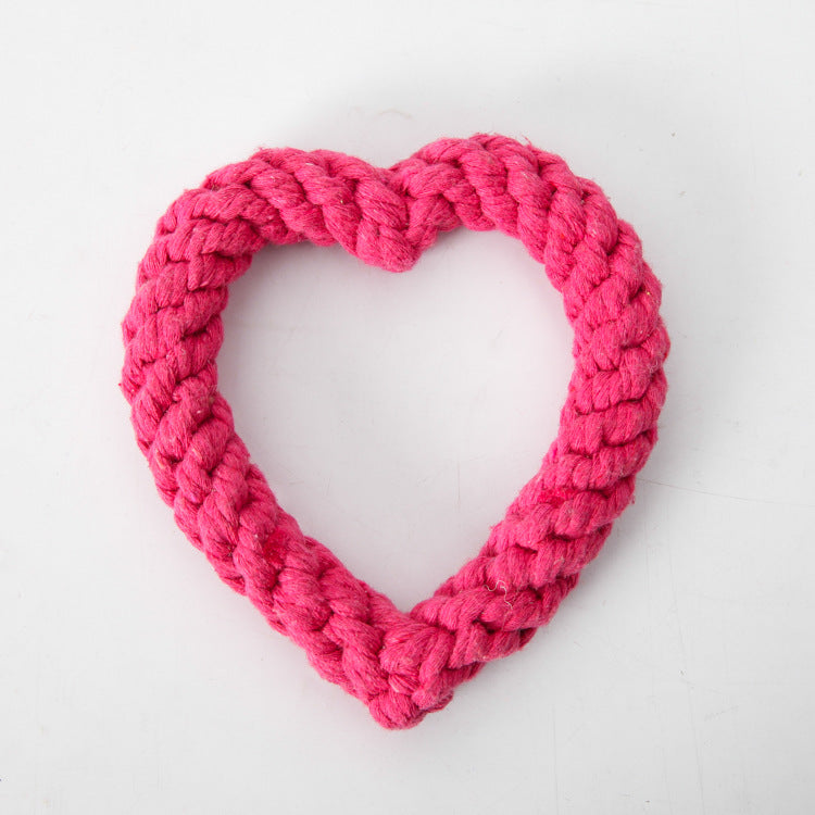 Simple Pet Cotton Rope Woven Love Toy