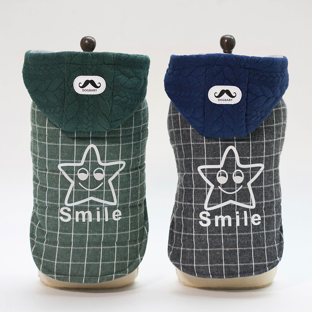 Dog Cotton Smile Star Small Dog Two-legged Coat