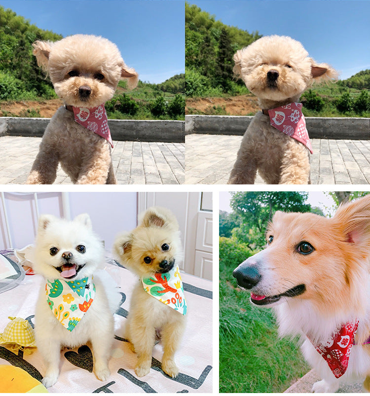 Pet Triangle Dog Scarf Cat Collar Christmas Small Dog Saliva Towel Japanese Collar Cute Sweet