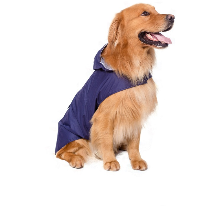 Factory direct new pet clothes big dog reflective raincoat poncho super strong waterproof hooded two-legged dog clothes