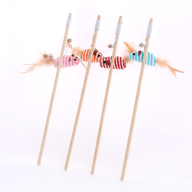 Solid Wood Wooden Pole Pet Cat Toy