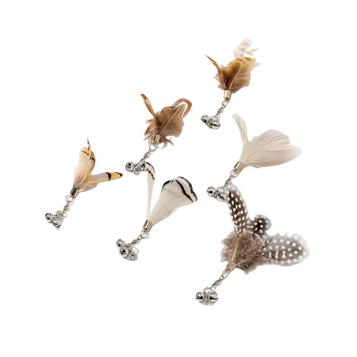 Feather Replacement Head Cat Teaser Wand With Bell, Interactive Toy For Cats