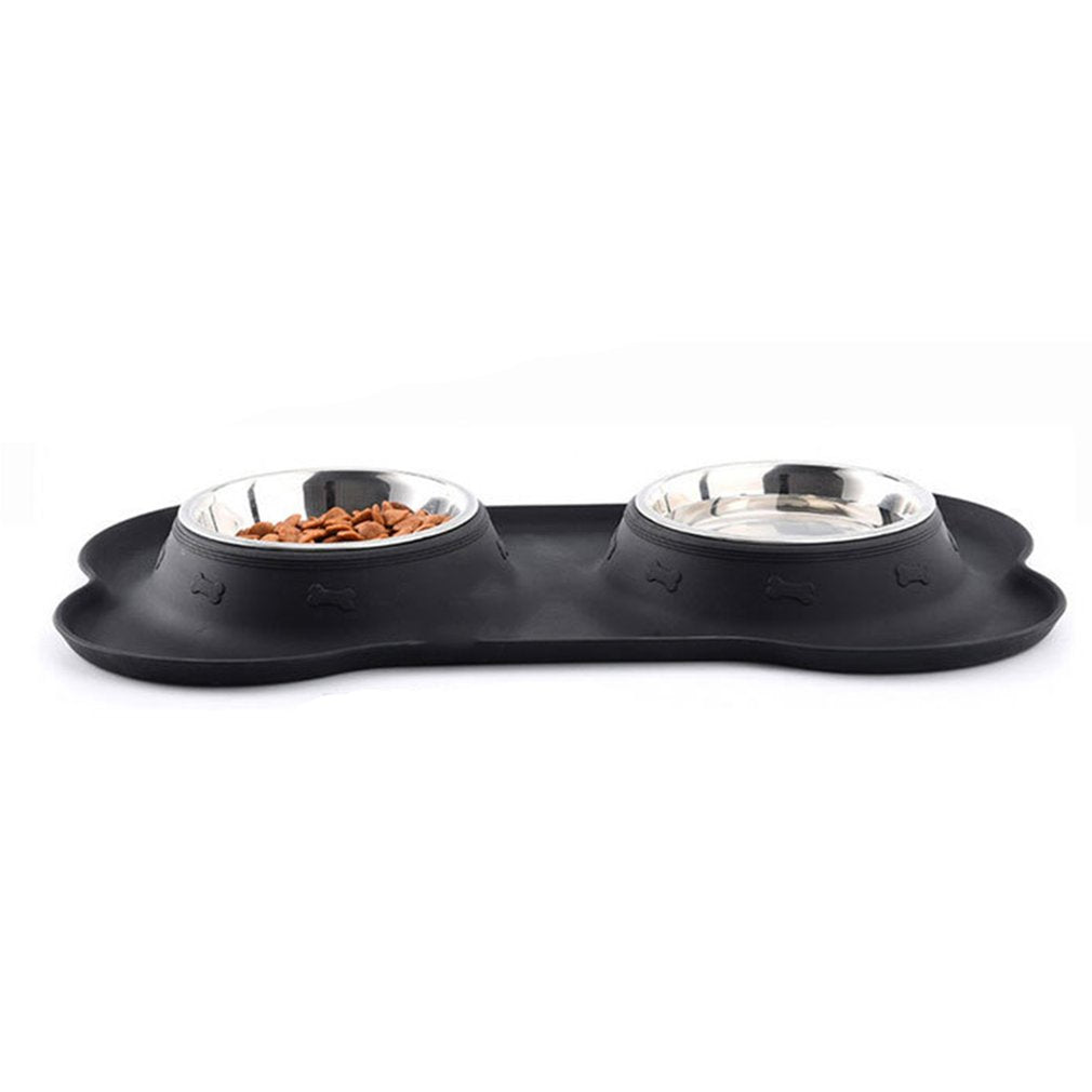 Pet Bowl Silicone Bone Shape Mat