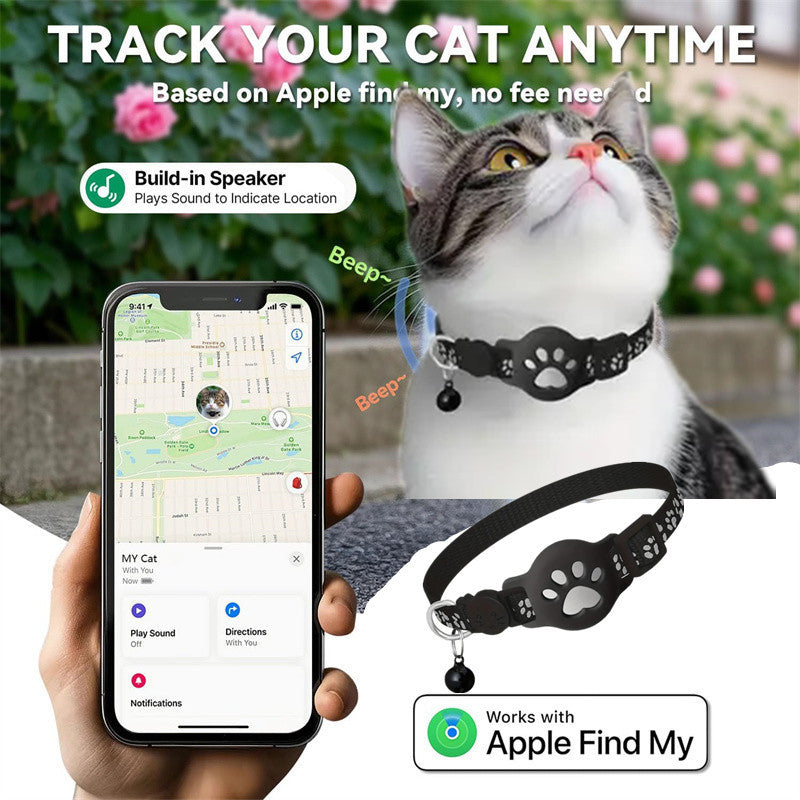 Creative Cartoon Printed Pet Cat Locator Collar