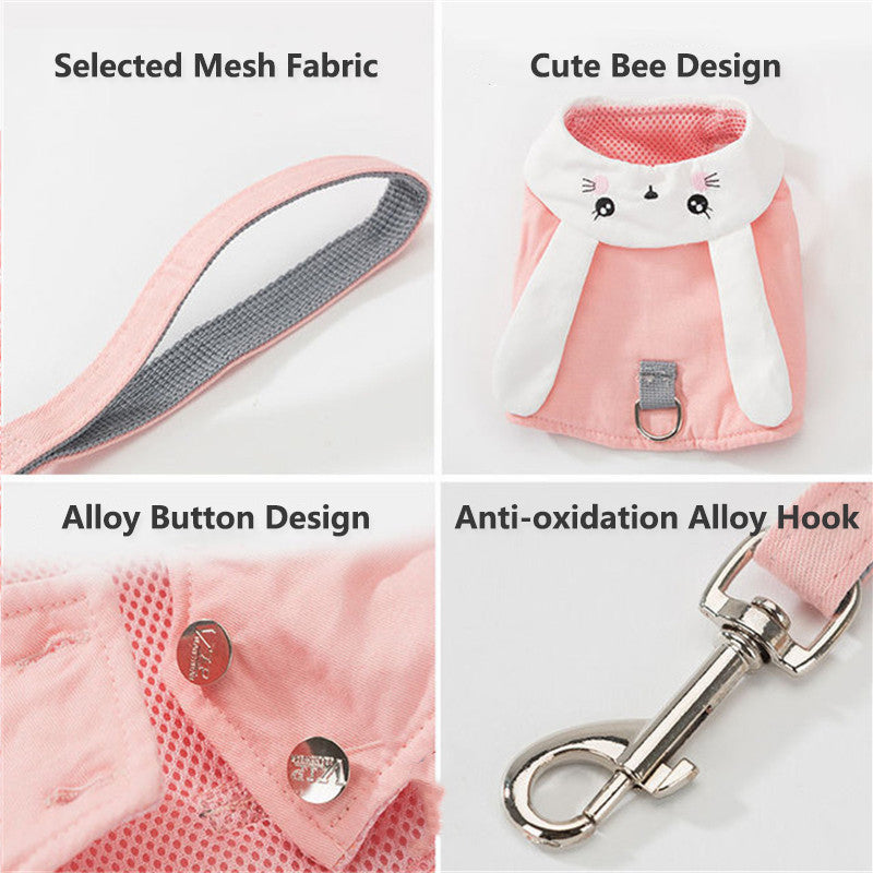 Pet vest chest strap leash cat