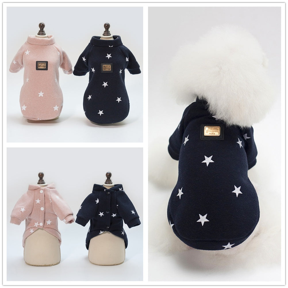 Pet Clothes Autumn And Winter Five-pointed Star Sweater