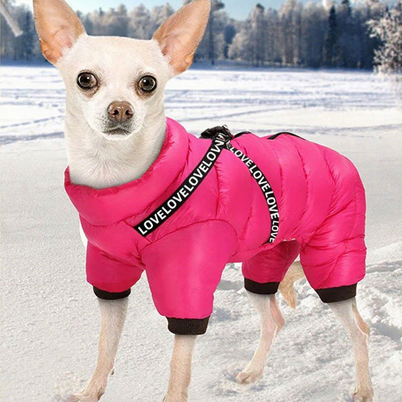 Pet Thickened Windproof Four-legged Warm Clothing
