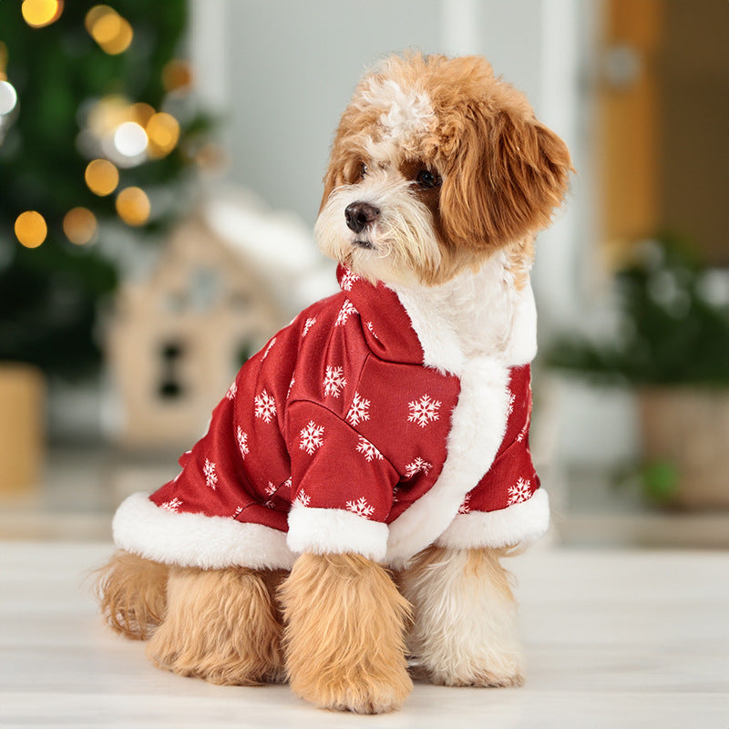 Christmas Cute Fleece-lined Thickened Pet Clothes