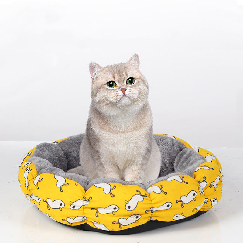 Cat Bed Cat Beds For Indoor Cats Calming Donut Bed For Puppy And Kitten Round Fluffy Pet Bed For Small Medium Dogs And Cats