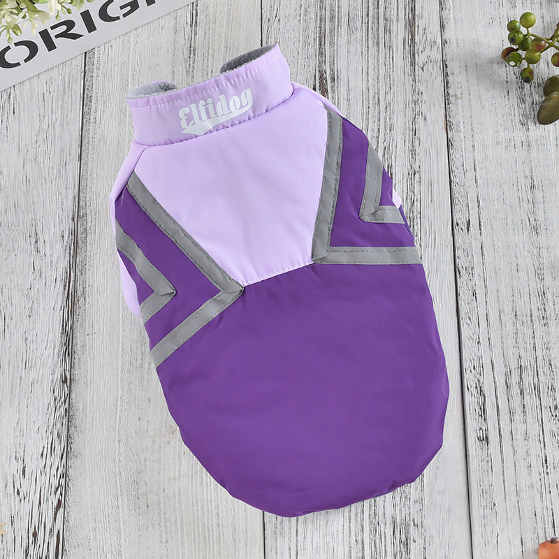 Puppy Reflective Strip Stitching Jacket Clothing