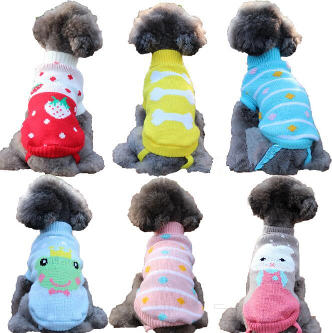 Manufacturers Selling Dog Clothes Pet Dogsweater Sweater Knitted Winter Clothes Teddy Bichon Puppy