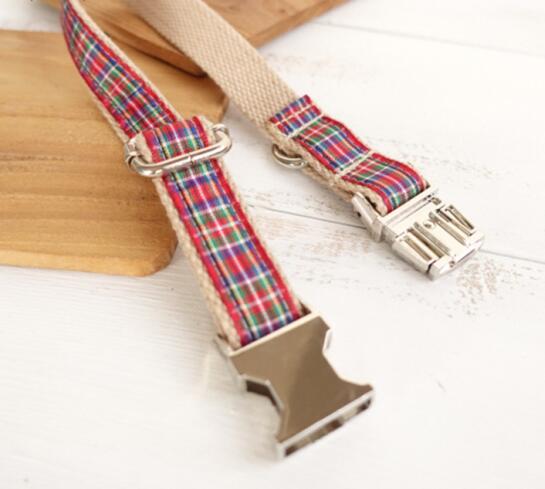 Red plaid pet dog ring