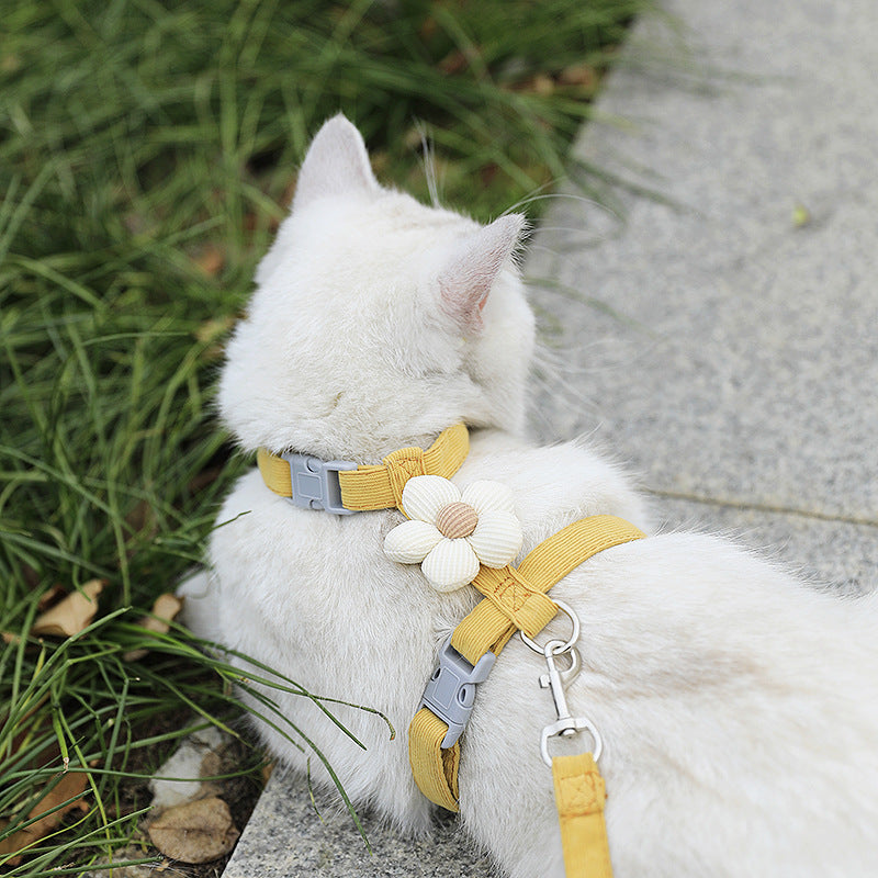 Cat Cartoon Leash For Outdoor Use With I-shaped Adjuster To Prevent Escape