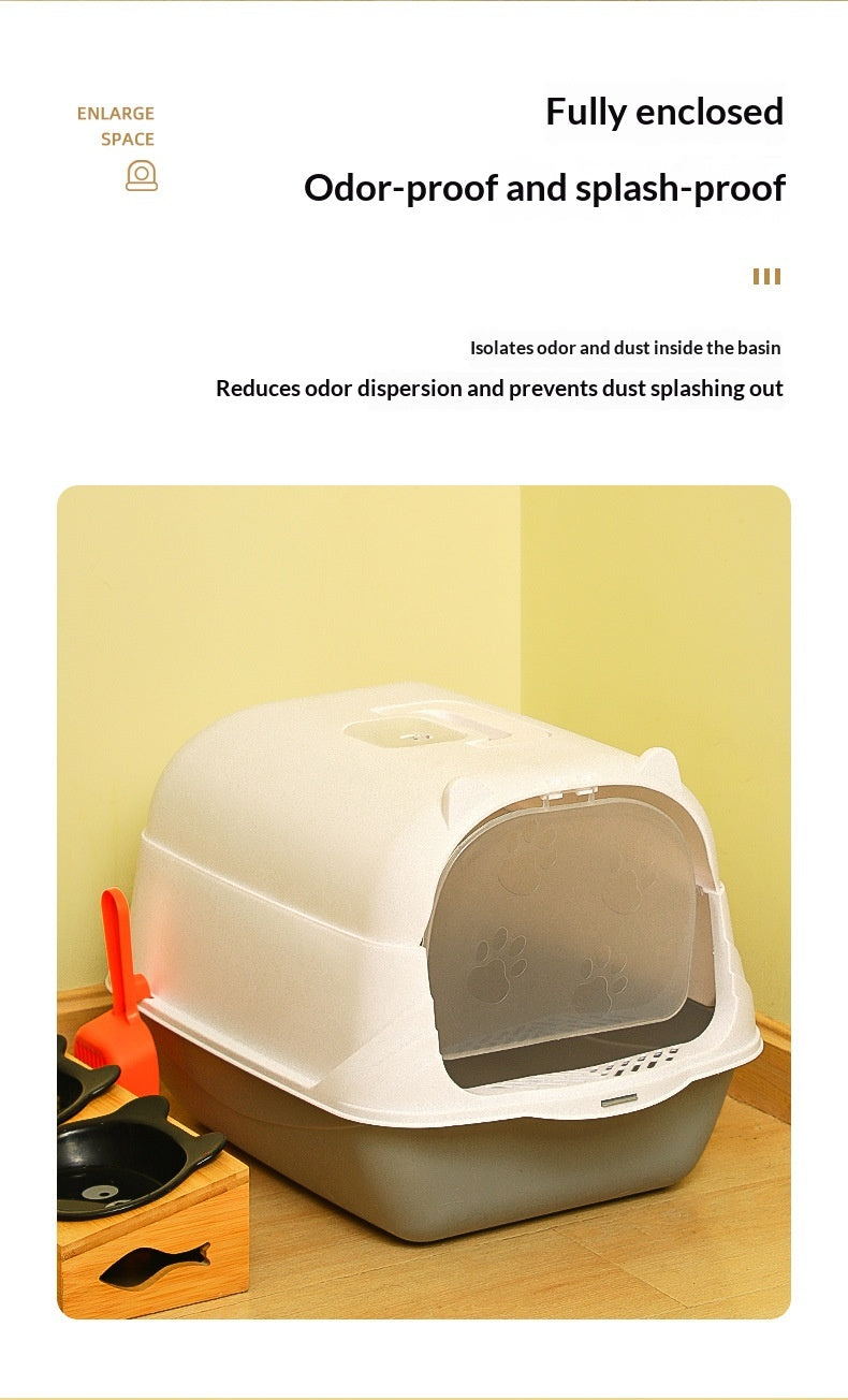Extra-Large Fully Enclosed Odor-Control Thickened Cat Litter Box