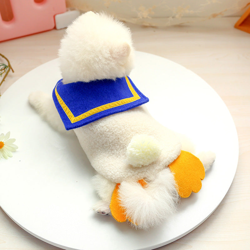 Dog clothes thicken warm and cute big fat duck vest