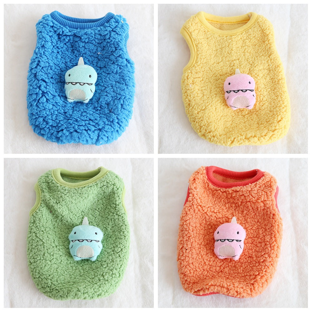 Dinosaur Thermal Vest Pet Fleece Clothing