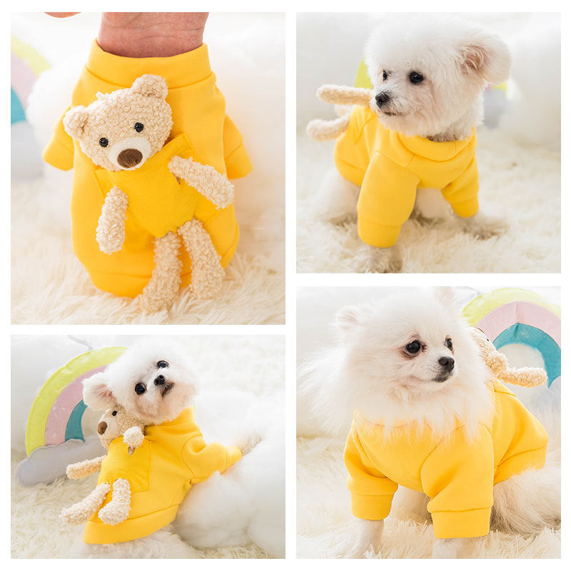 Cat cute teddy bear pet clothes two-legged clothes
