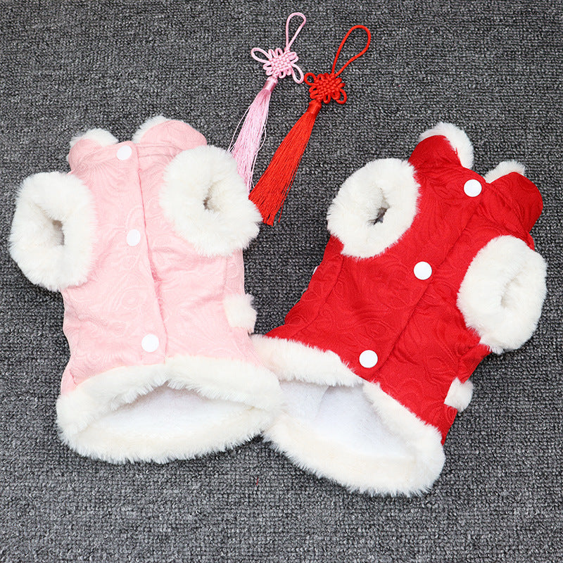 Autumn And Winter Teddy Corgi Fighting Tang Suit Cat Hanfu