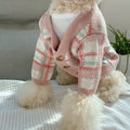 New Korean Gentle Pink Cardigan Winter Warm Small Dog Sweater