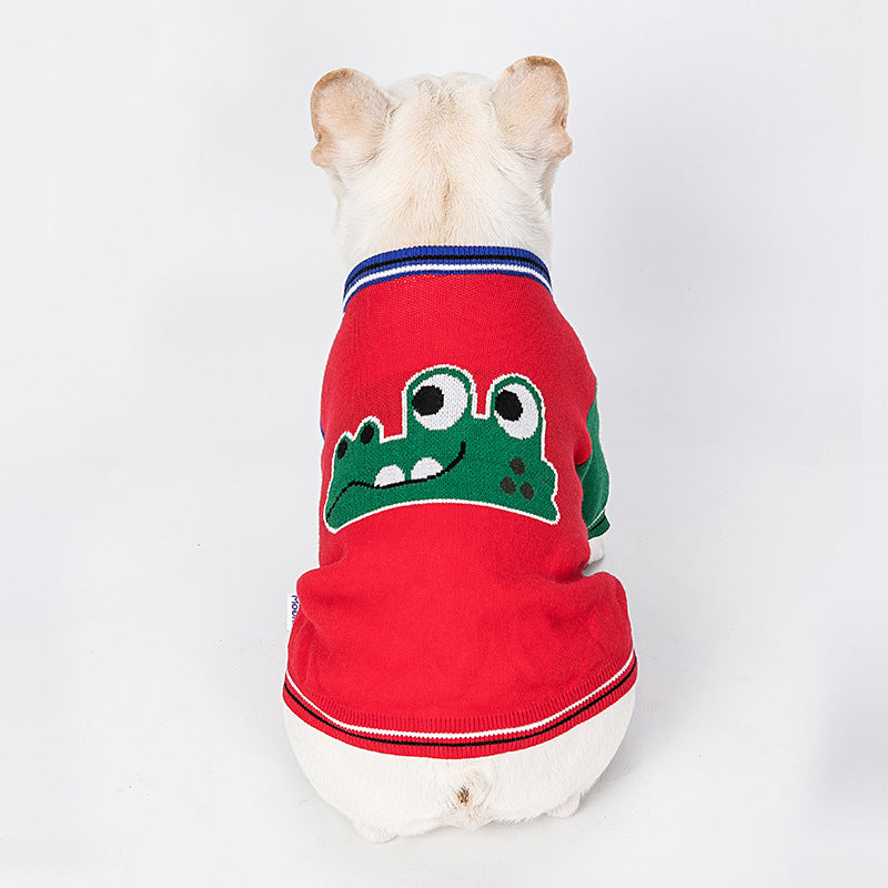 Dog Clothes Autumn And Winter New Red Sweater Pet Clothes