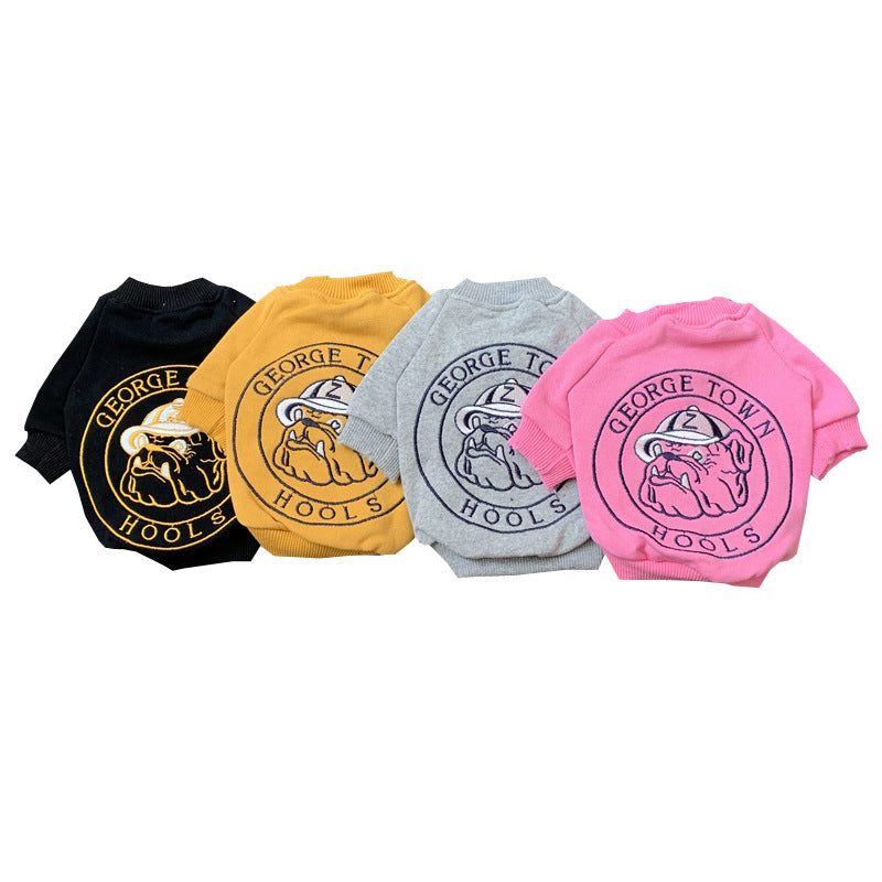 Pet Dog Spring Autumn Clothes for Small Dogs French Bulldog Embroidery Pattern Sweater Chihuahua Clothing Pug Costume Yorkie
